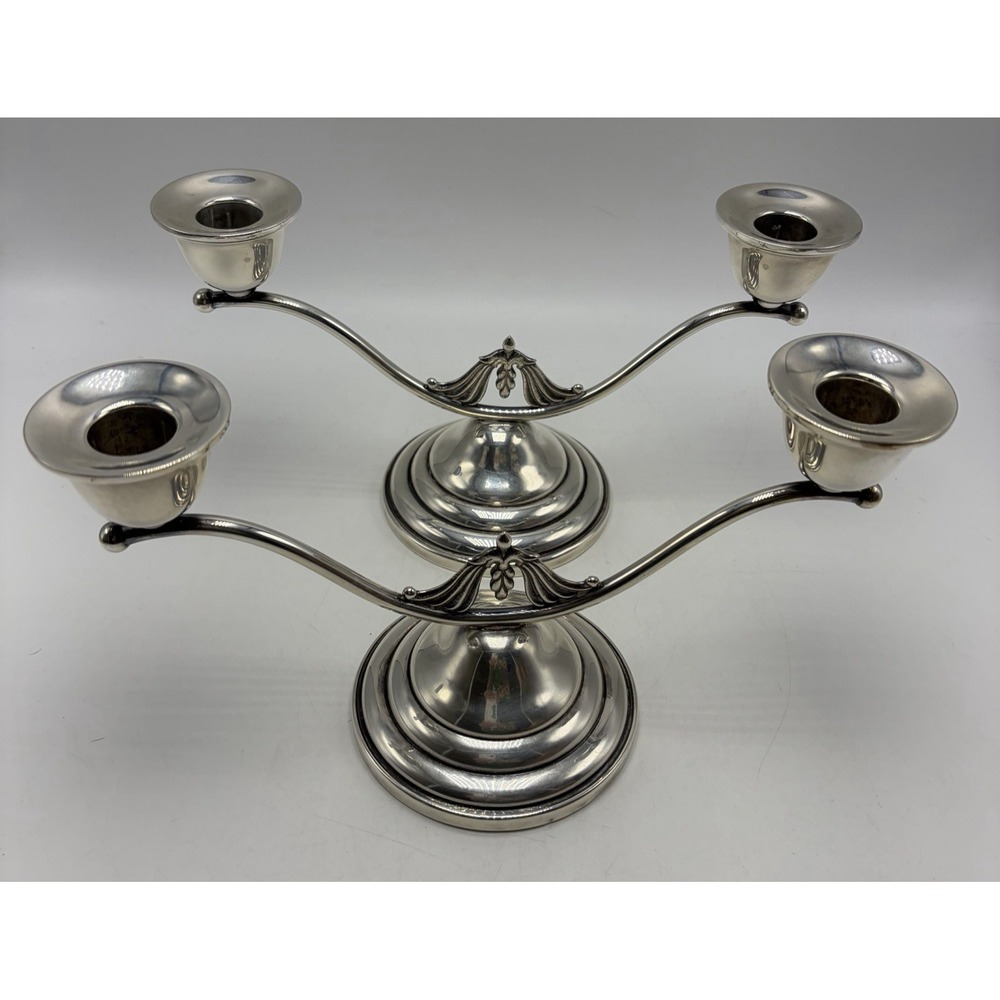 Randahl Sterling Silver 2 Light Weighted Candelabra Candlestick 311 Base Set